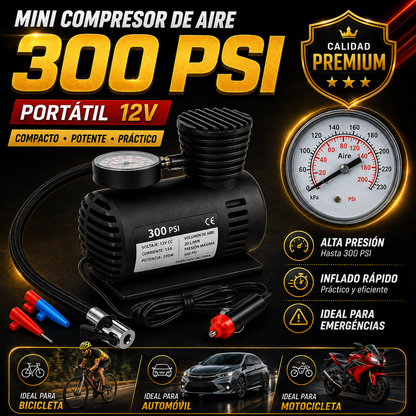 Mini Compresor de Aire para Llantas Auto